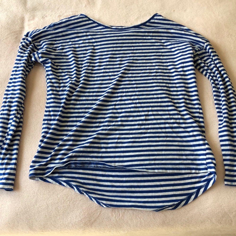 Blue and white striped long sleeve